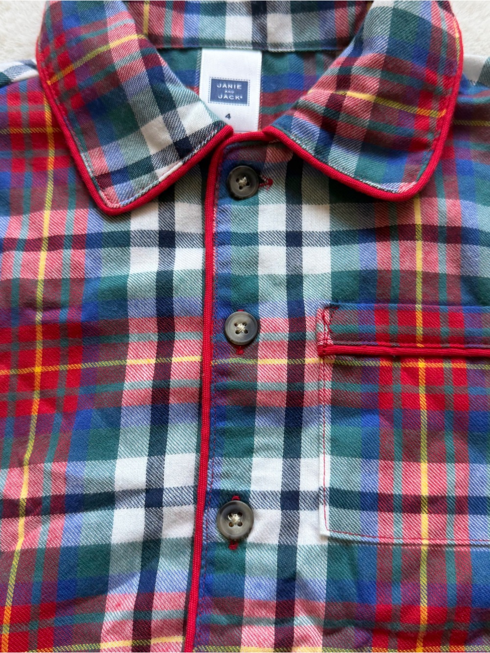 Janie & Jack | EUC - Tartan Holiday Flannel PJ Set | Size 4 - Picture 2 of 9